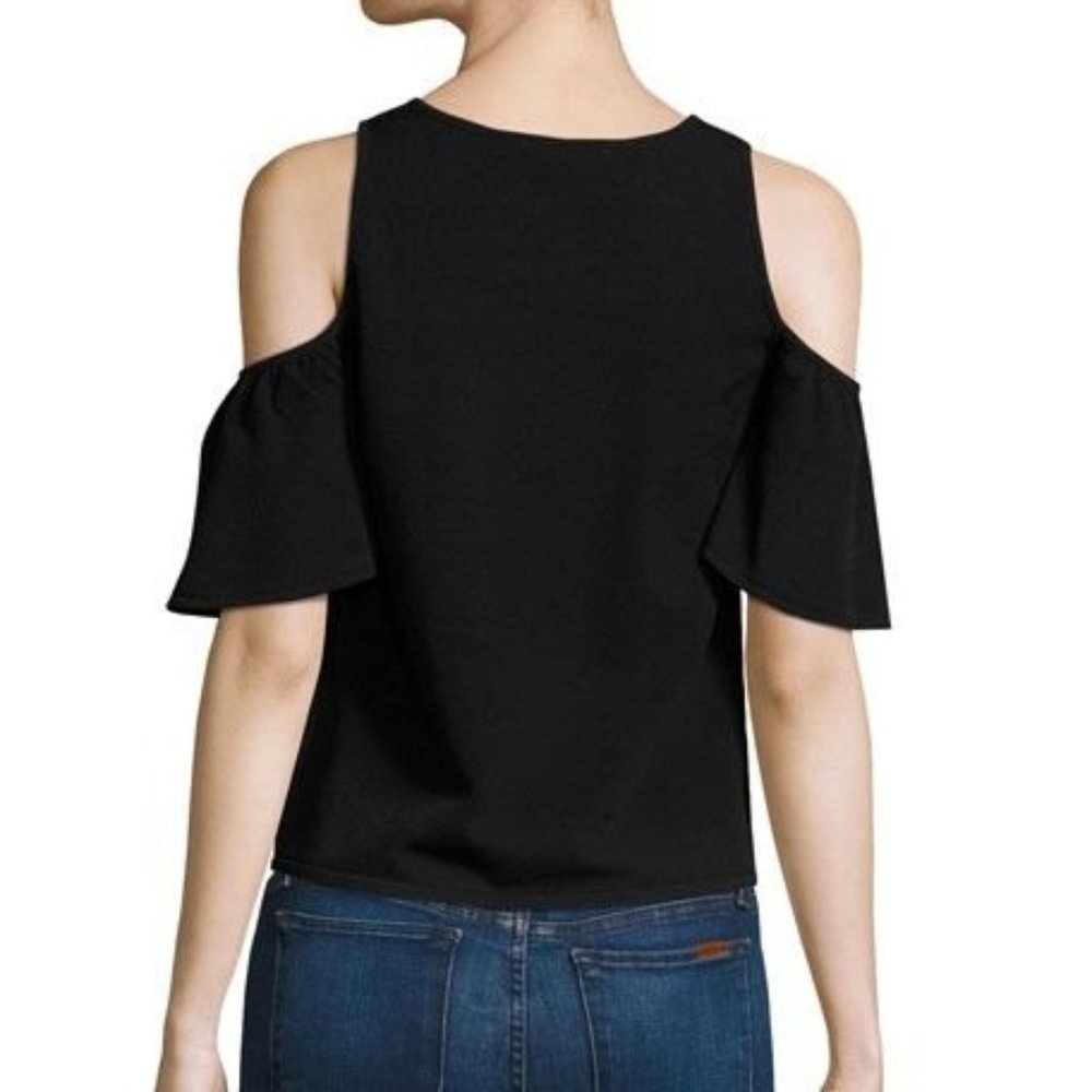 Milly Black Flutter Sleeve Tank Blouse - Picture 11 of 11